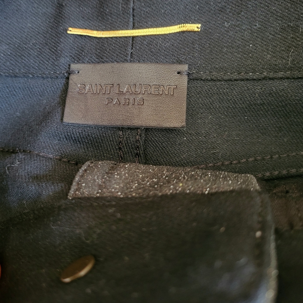 Saint Laurent Black Glitter Denim Mini Skirt NEW - Picture 6 of 7